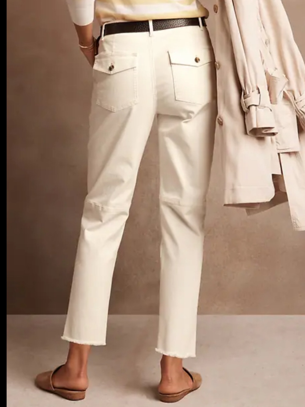 New Banana Republic Factory 16 Authentic Chino girlfriend fit Raw Hem ankle jean